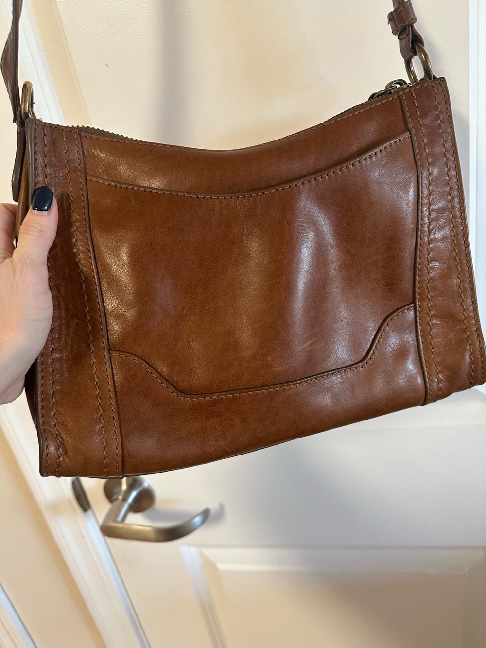 Frye Cognac Brown Leather Crossbody Bag - Picture 7 of 11